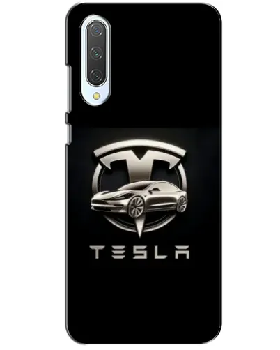 Чохол для Xiaomi CC9 з картинкою «Tesla — срібне авто»