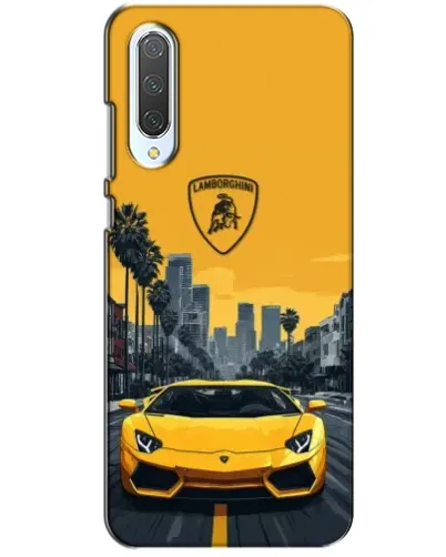 Чохол для Xiaomi CC9 з картинкою «Жовтий Lamborghini місто»
