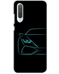 Чохол для Xiaomi CC9 з картинкою «Блакитний силует Lamborghini»