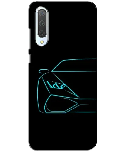 Чохол для Xiaomi CC9 з картинкою «Блакитний силует Lamborghini»