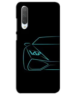 Чохол для Xiaomi Mi CC9e з картинкою «Блакитний силует Lamborghini»