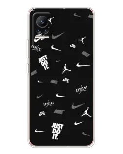 Чехол для Xiaomi Civi 1S с картинкой «Nike Black Pattern»