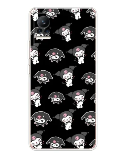 Чехол для Xiaomi Civi 1S с картинкой «Черный паттерн Kuromi»