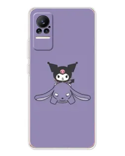 Чехол для Xiaomi Civi 1S с картинкой «Kuromi на лиловом фоне»