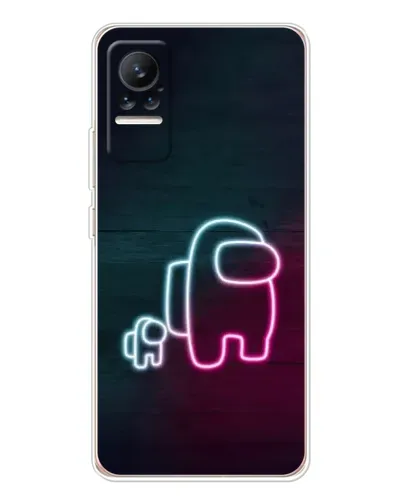 Чехол для Xiaomi Civi 1S с картинкой «Among Us неон-арт»