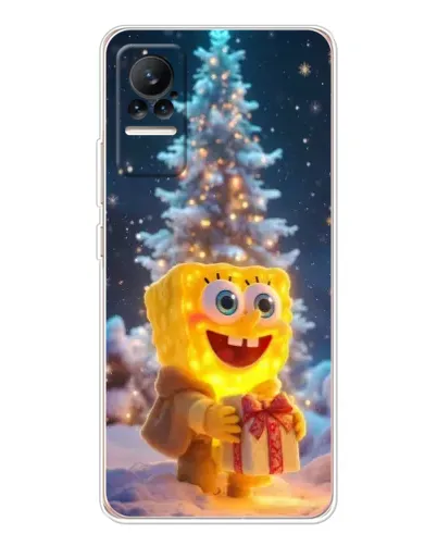 Чехол для Xiaomi Civi 1S с картинкой «Рождественский Спанч Боб»