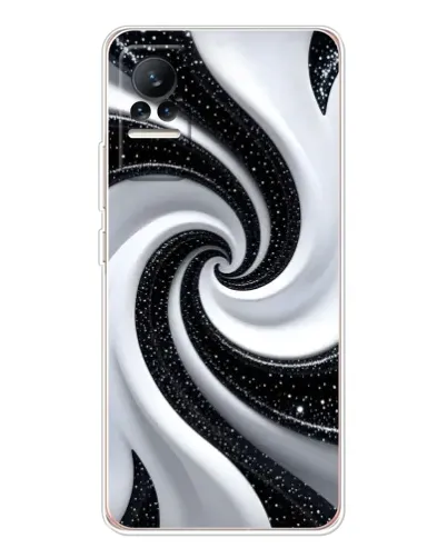 Чехол для Xiaomi Civi 1S с картинкой «Черно-белая спираль»