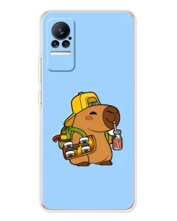 Чехол для Xiaomi Civi 1S с картинкой «Капибара на скейте»