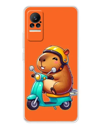 Чехол для Xiaomi Civi 1S с картинкой «Капибара на скутере»