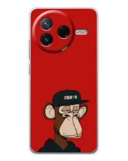 Чехол для Xiaomi Civi 4Pro с картинкой «Bored Ape — красный фон» Чехол для Xiaomi Civi 4Pro с картинкой «Bored Ape — красный фон»