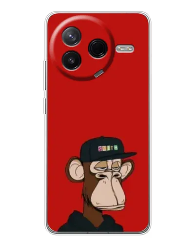 Чехол для Xiaomi Civi 4Pro с картинкой «Bored Ape — красный фон» Чехол для Xiaomi Civi 4Pro с картинкой «Bored Ape — красный фон»