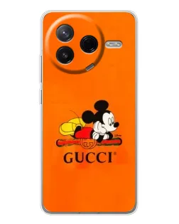 Чехол для Xiaomi Civi 4Pro с картинкой «Микки Маус Gucci — оранж»