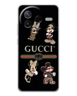 Чехол для Xiaomi Civi 4Pro с картинкой «Gucci — герои Disney и монограмма»