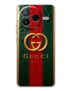 Чехол для Xiaomi Civi 4Pro с картинкой «Gucci — фирменная полоса и золото»