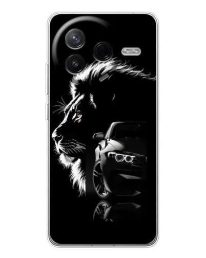 Чехол для Xiaomi Civi 4Pro с картинкой «BMW и лев»