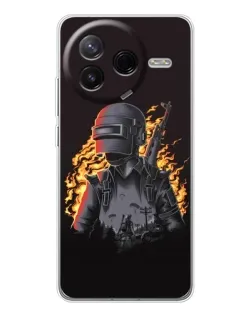 Чехол для Xiaomi Civi 4Pro с картинкой «PUBG — огненный силуэт»