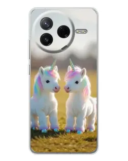 Чехол для Xiaomi Civi 4Pro с картинкой «Пара единорогов»