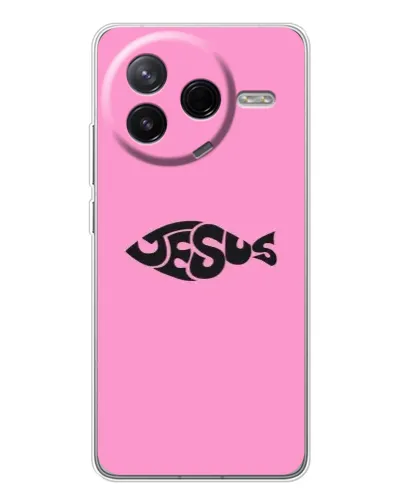 Чехол для Xiaomi Civi 4Pro с картинкой «Розовый символ  Jesus»