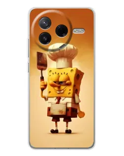 Чехол для Xiaomi Civi 4Pro с картинкой «Губка Боб повар»
