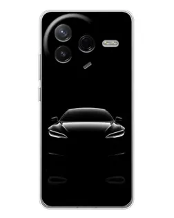 Чехол для Xiaomi Civi 4Pro с картинкой «Силуэт Tesla Night»