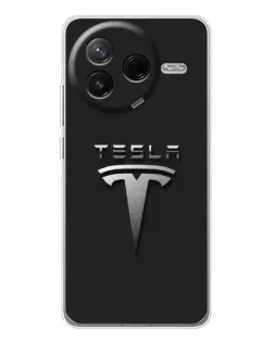 Чехол для Xiaomi Civi 4Pro с картинкой «Стальной логотип Tesla»