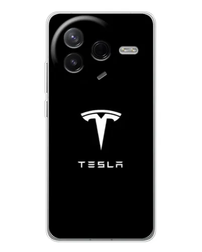 Чехол для Xiaomi Civi 4Pro с картинкой «Tesla White Logo»