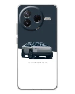 Чехол для Xiaomi Civi 4Pro с картинкой «Серебристый Cybertruck Tesla»