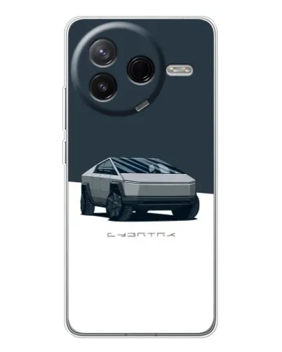 Чехол для Xiaomi Civi 4Pro с картинкой «Серебристый Cybertruck Tesla»