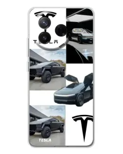 Чехол для Xiaomi Civi 4Pro с картинкой «Коллаж Cybertruck Tesla»