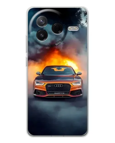 Чехол для Xiaomi Civi 4Pro с картинкой «Audi в огненном дыму»