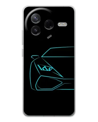 Чехол для Xiaomi Civi 4Pro с картинкой «Голубой силуэт Lamborghini»
