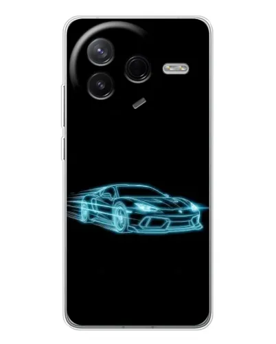 Чехол для Xiaomi Civi 4Pro с картинкой «Неоновый контур Lamborghini»