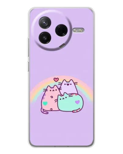 Чехол для Xiaomi Civi 4Pro с картинкой «Радужные Пушины»