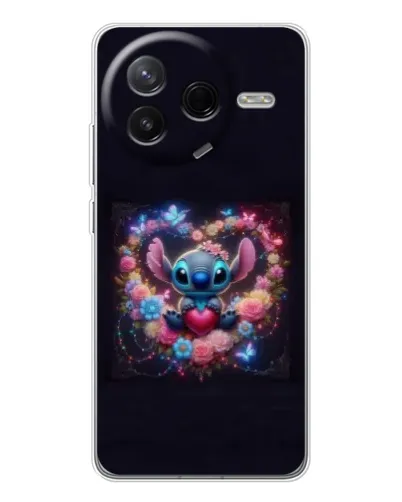 Чехол для Xiaomi Civi 4Pro с картинкой «Stitch в цветах»