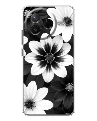 Чехол для Xiaomi Civi 4Pro с картинкой «Монохромные астры»