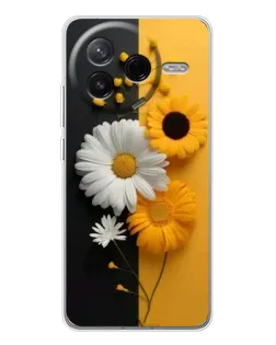 Чехол для Xiaomi Civi 4Pro с картинкой «Подсолнух и ромашка»