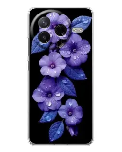Чехол для Xiaomi Civi 4Pro с картинкой «Фиолетовые цветы с росою»