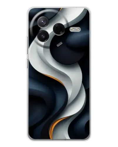 Чехол для Xiaomi Civi 4Pro с картинкой «Объемные черно-белые ленты» Чехол для Xiaomi Civi 4Pro с картинкой «Объемные черно-белые ленты»