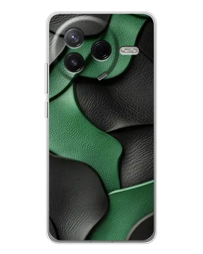 Чехол для Xiaomi Civi 4Pro с картинкой «Зеленые кожаные волны» Чехол для Xiaomi Civi 4Pro с картинкой «Зеленые кожаные волны»
