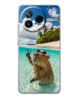 Чохол для Xiaomi Civi 4Pro з картинкою «Капібара на морі» Чохол для Xiaomi Civi 4Pro з картинкою «Капібара на морі»