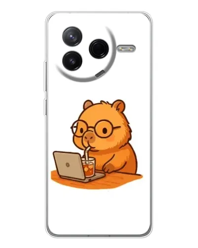 Чехол для Xiaomi Civi 4Pro с картинкой «Капибара с ноутбуком» Чехол для Xiaomi Civi 4Pro с картинкой «Капибара с ноутбуком»