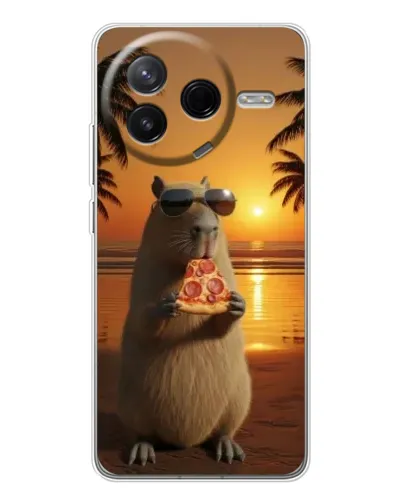 Чехол для Xiaomi Civi 4Pro с картинкой «Капибара с пиццей» Чехол для Xiaomi Civi 4Pro с картинкой «Капибара с пиццей»