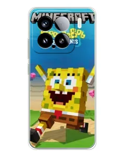 Чохол для Xiaomi Civi 5Pro з картинкою «Губка Боб Minecraft»