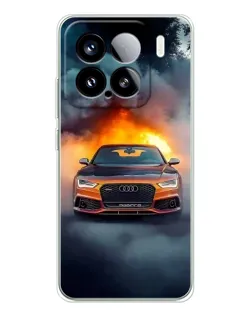 Чехол для Xiaomi Civi 5Pro с картинкой «Audi в огненном дыму»