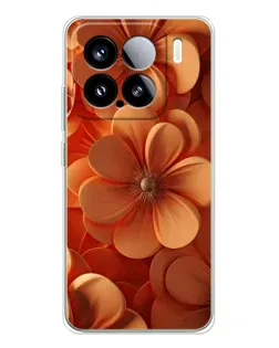 Чехол для Xiaomi Civi 5Pro с картинкой «Оранжевый макро цветок»
