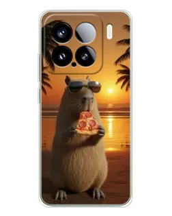 Чохол для Xiaomi Civi 5Pro з картинкою «Капібара з піцою»