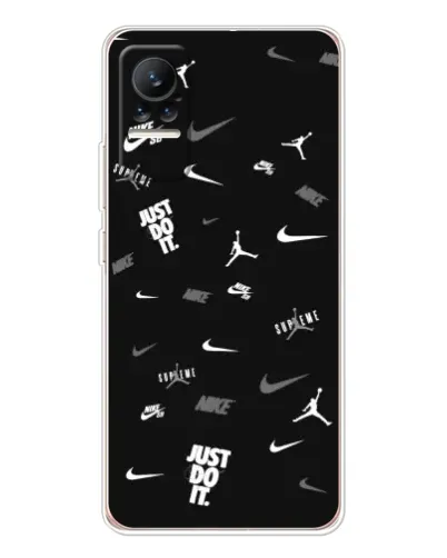 Чехол для Xiaomi Civi с картинкой «Nike Black Pattern»