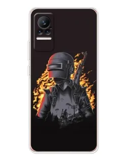 Чехол для Xiaomi Civi с картинкой «PUBG — огненный силуэт»