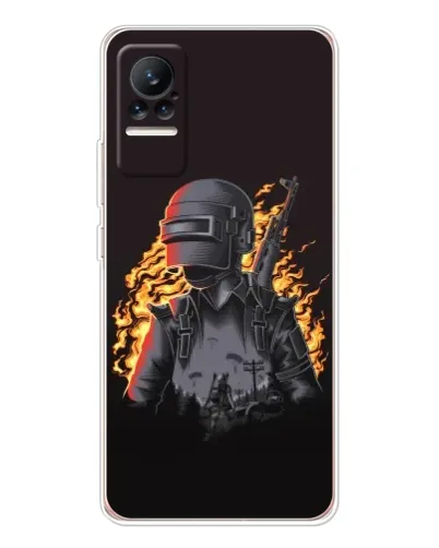 Чехол для Xiaomi Civi с картинкой «PUBG — огненный силуэт»