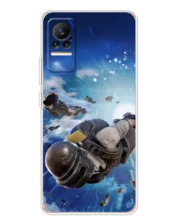 Чехол для Xiaomi Civi с картинкой «Десант PUBG — прыжок»